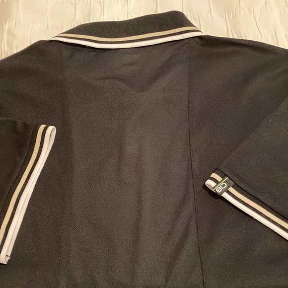 ⭐️ Host Pick ⭐️ NWOT - Haggar Mens Golf C18 Black Polo Shirt Striped Collar Sz L - Picture 8 of 11